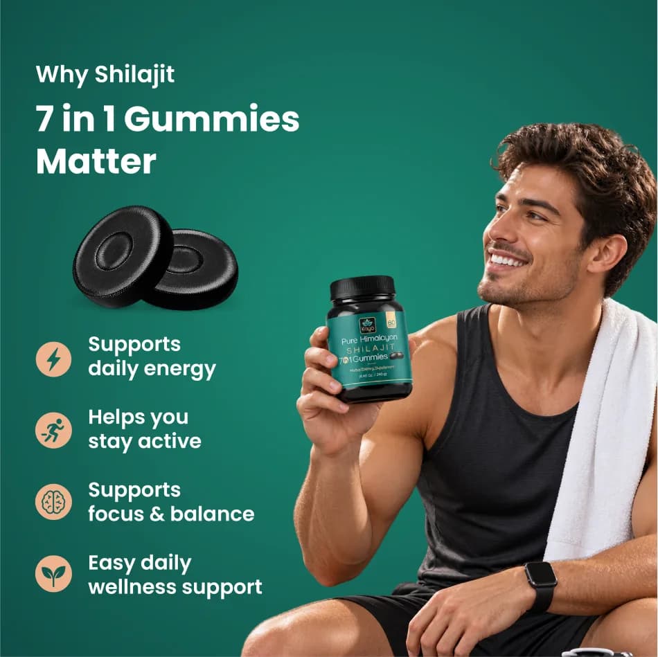 Adaptogenic Herbal Blend — Ashwagandha, Tongkat Ali, Maca Root, Black Seed, Ginger Root, and Black Pepper with gummies