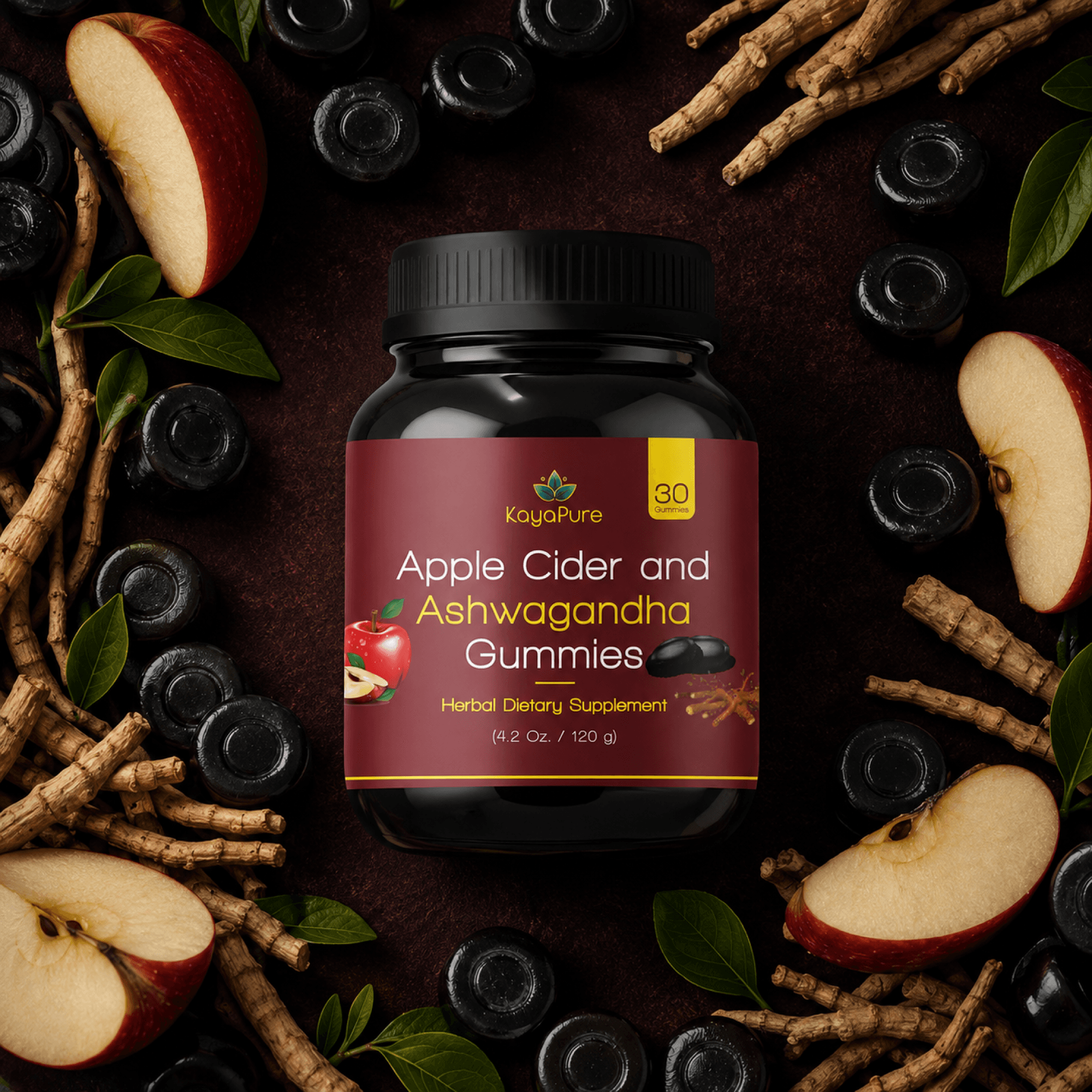 Kaya Pure Apple Cider Vinegar with Ashwagandha Gummies bottle